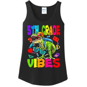 5th Grade Vibes Dinosaur Back To School Ladies Essential Tank