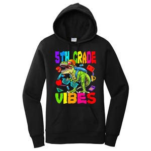 5th Grade Vibes Dinosaur Back To School Women's Pullover Hoodie