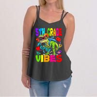 5th Grade Vibes Dinosaur Back To School Women's Strappy Tank