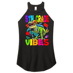 5th Grade Vibes Dinosaur Back To School Women's Perfect Tri Rocker Tank