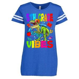 5th Grade Vibes Dinosaur Back To School Enza Ladies Jersey Football T-Shirt