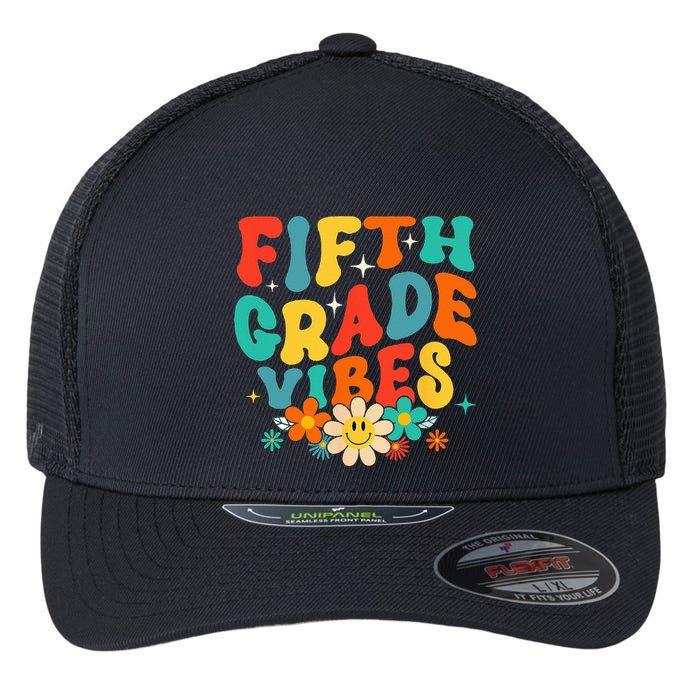 5th Grade Vibes Back To School Retro Fifth Grade Teachers Flexfit Unipanel Trucker Cap