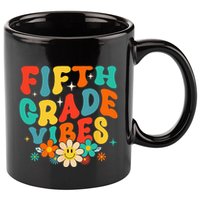 5th Grade Vibes Back To School Retro Fifth Grade Teachers 11oz C Handle Ceramic Mug