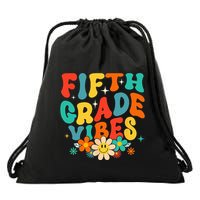 5th Grade Vibes Back To School Retro Fifth Grade Teachers Drawstring Bag