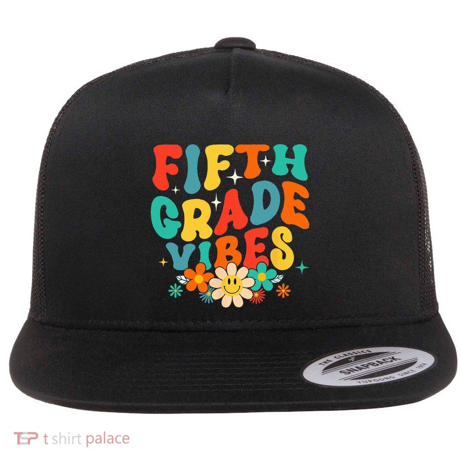 5th Grade Vibes Back To School Retro Fifth Grade Teachers Flatbill Hat