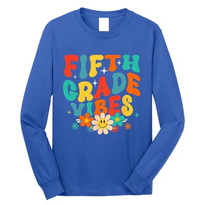5th Grade Vibes Back To School Retro Fifth Grade Teachers Long Sleeve Shirt