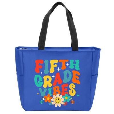 5th Grade Vibes Back To School Retro Fifth Grade Teachers Zip Tote Bag