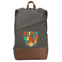 5th Grade Vibes Back To School Retro Fifth Grade Teachers Cotton Canvas Backpack