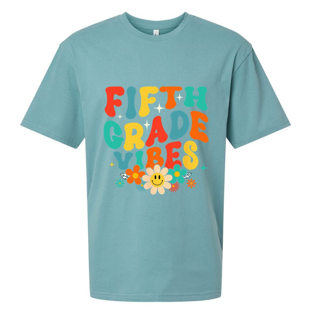 5th Grade Vibes Back To School Retro Fifth Grade Teachers Sueded Cloud Jersey T-Shirt