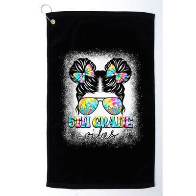 5th Grade Vibes Messy Hair Bun Girl Back To School First Day Platinum Collection Golf Towel