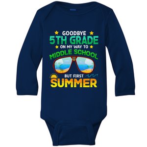 5th Grade Way To Middle School Grade First Summer Graduation Baby Long Sleeve Bodysuit