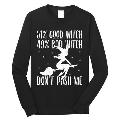 51 Good Witch 49 Bad Witch Halloween Costume Gift Long Sleeve Shirt