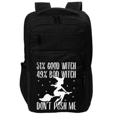 51 Good Witch 49 Bad Witch Halloween Costume Gift Impact Tech Backpack