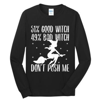 51 Good Witch 49 Bad Witch Halloween Costume Gift Tall Long Sleeve T-Shirt