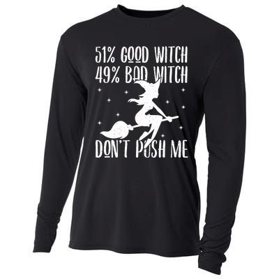 51 Good Witch 49 Bad Witch Halloween Costume Gift Cooling Performance Long Sleeve Crew