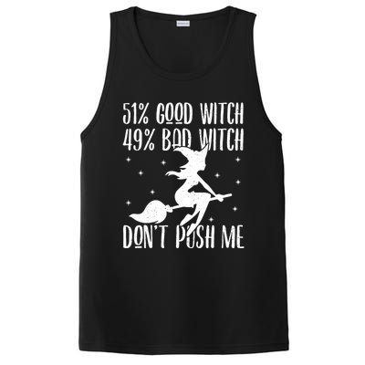 51 Good Witch 49 Bad Witch Halloween Costume Gift PosiCharge Competitor Tank