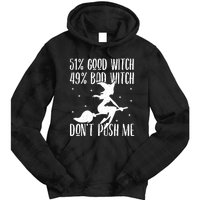 51 Good Witch 49 Bad Witch Halloween Costume Gift Tie Dye Hoodie