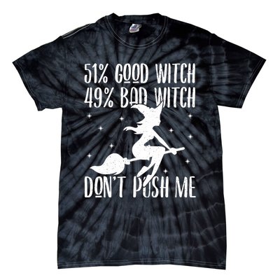 51 Good Witch 49 Bad Witch Halloween Costume Gift Tie-Dye T-Shirt