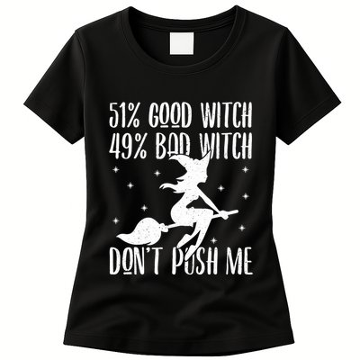 51 Good Witch 49 Bad Witch Halloween Costume Gift Womens T-Shirt