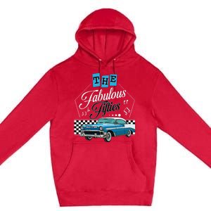 50s Hip Hop Retro 1950s Party Pink Premium Pullover Hoodie