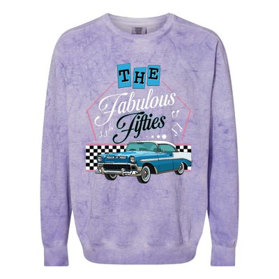 50s Hip Hop Retro 1950s Party Vintage Dance Car Dancer Colorblast Crewneck Sweatshirt