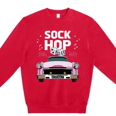 50s Hip Hop Retro 1950s Party Vintage Dance Car Dancer Premium Crewneck Sweatshirt