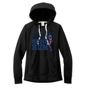 50th Home Run Baseball Birthday Gift Women's Fleece Hoodie