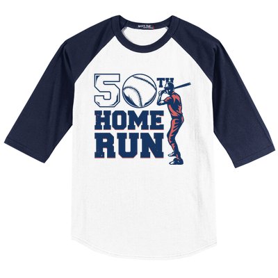 50th Home Run Baseball Birthday Gift Baseball Sleeve Shirt