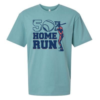 50th Home Run Baseball Birthday Gift Sueded Cloud Jersey T-Shirt