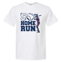 50th Home Run Baseball Birthday Gift Garment-Dyed Heavyweight T-Shirt