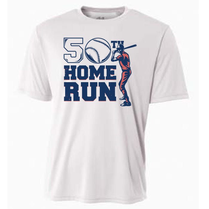 50th Home Run Baseball Birthday Gift Cooling Performance Crew T-Shirt