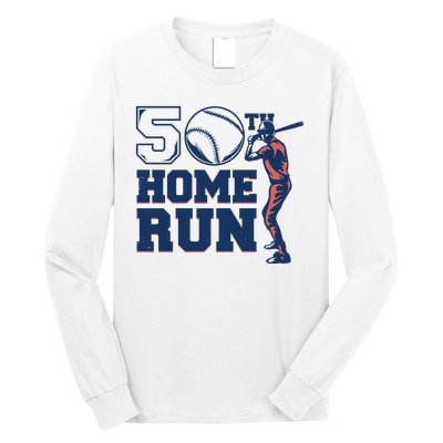 50th Home Run Baseball Birthday Gift Long Sleeve Shirt