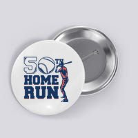 50th Home Run Baseball Birthday Gift Button