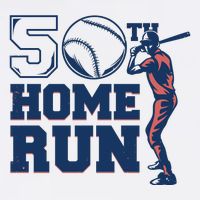 50th Home Run Baseball Birthday Gift Button