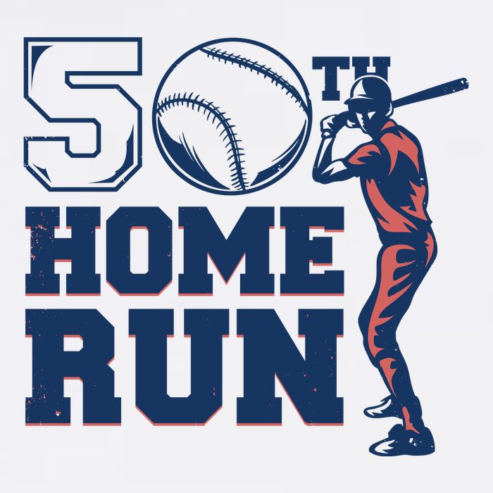50th Home Run Baseball Birthday Gift Button