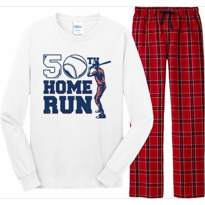 50th Home Run Baseball Birthday Gift Long Sleeve Pajama Set