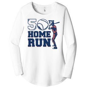 50th Home Run Baseball Birthday Gift Women's Perfect Tri Tunic Long Sleeve Shirt