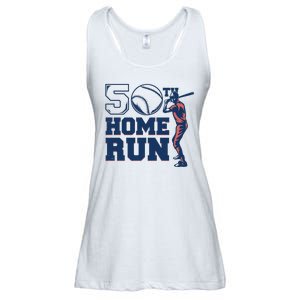 50th Home Run Baseball Birthday Gift Ladies Essential Flowy Tank