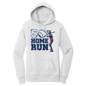 50th Home Run Baseball Birthday Gift Women's Pullover Hoodie