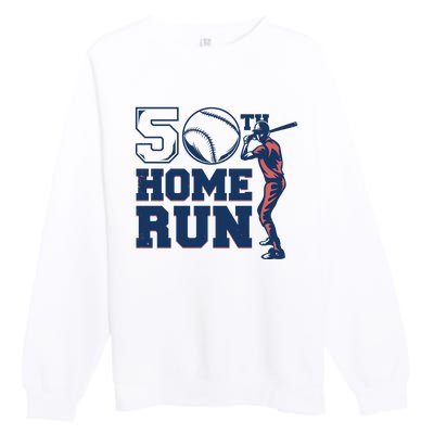 50th Home Run Baseball Birthday Gift Premium Crewneck Sweatshirt