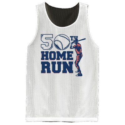 50th Home Run Baseball Birthday Gift Mesh Reversible Basketball Jersey Tank