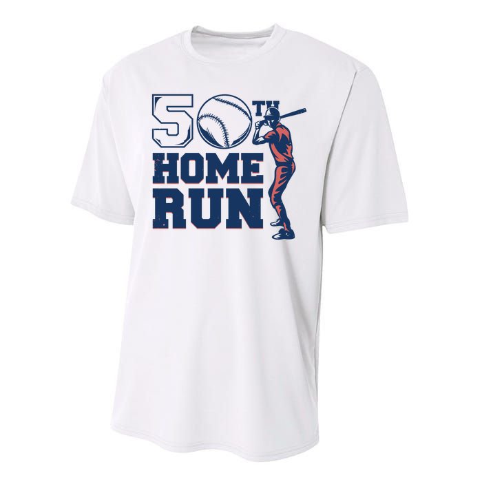 50th Home Run Baseball Birthday Gift Performance Sprint T-Shirt