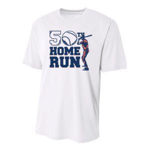 50th Home Run Baseball Birthday Gift Youth Performance Sprint T-Shirt