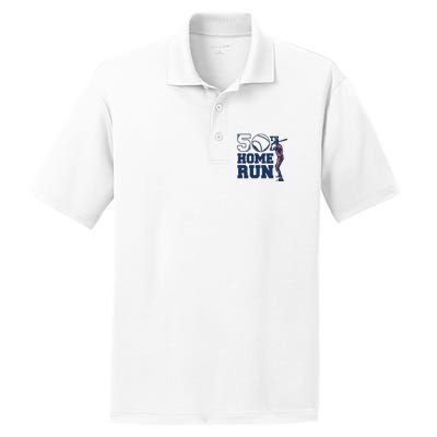 50th Home Run Baseball Birthday Gift PosiCharge RacerMesh Polo