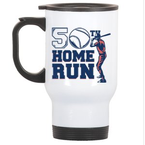 50th Home Run Baseball Birthday Gift Stainless Steel Travel Mug