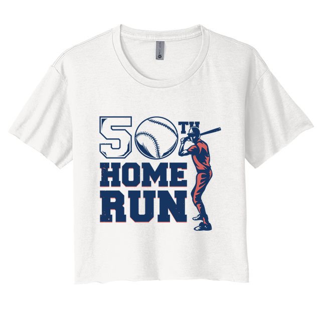 50th Home Run Baseball Birthday Gift Crop Top