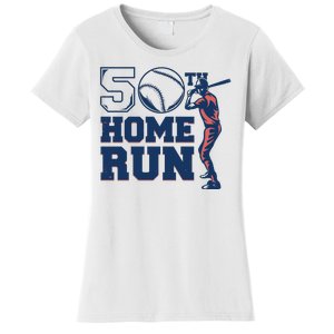 50th Home Run Baseball Birthday Gift Women's T-Shirt