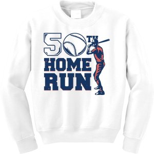 50th Home Run Baseball Birthday Gift Kids Sweatshirt