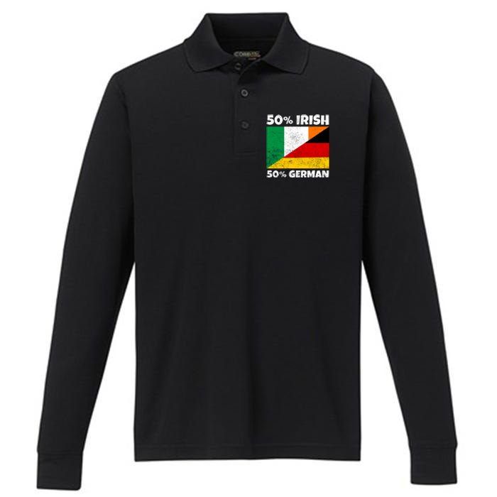 50 Irish 50 German Performance Long Sleeve Polo