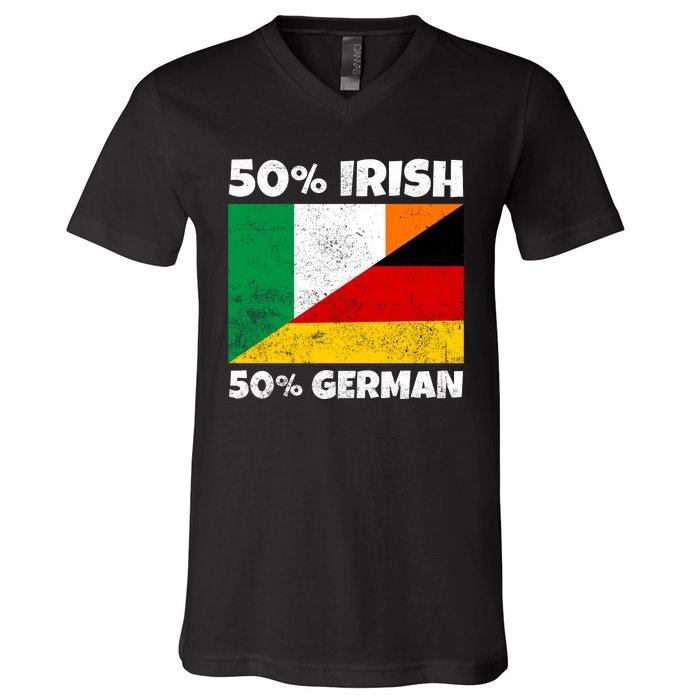 50 Irish 50 German V-Neck T-Shirt